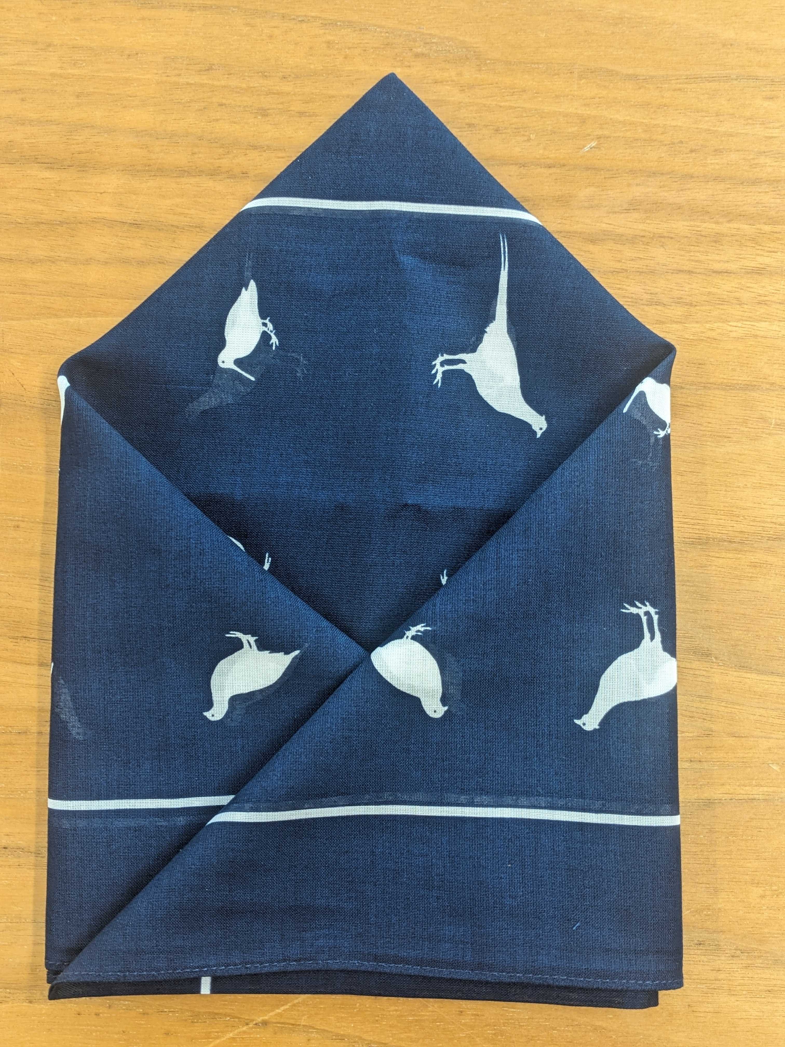 Carregar imagem no visualizador da galeria, Handkerchief - Navy Blue White Game Birds
